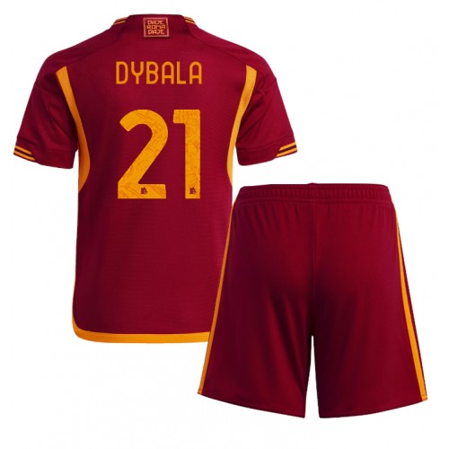 Dětský Fotbalový dres AS Roma Paulo Dybala #21 2023-24 Domácí Krátký Rukáv (+ trenýrky)
